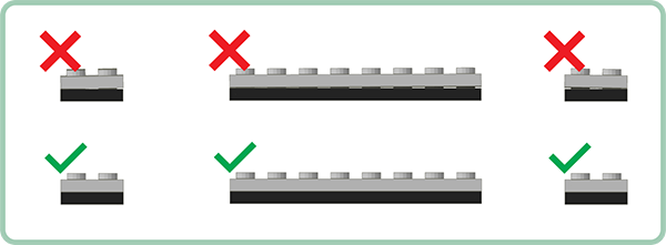 Ensure pieces are firmly attached