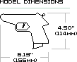 BrickGun PPK Model Dimensions