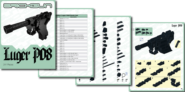 BrickGun Luger P08 Instructions Sample