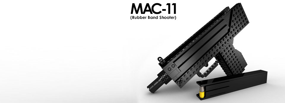 BrickGun MAC-11 (Rubber Band Shooter)
